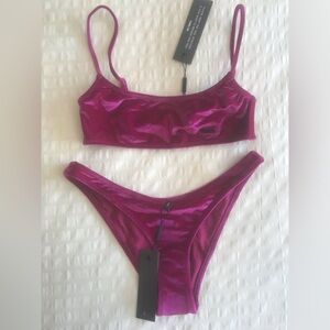 NEW with tags! Triangl Serea Plum Purple bikini set Velvet XS/S